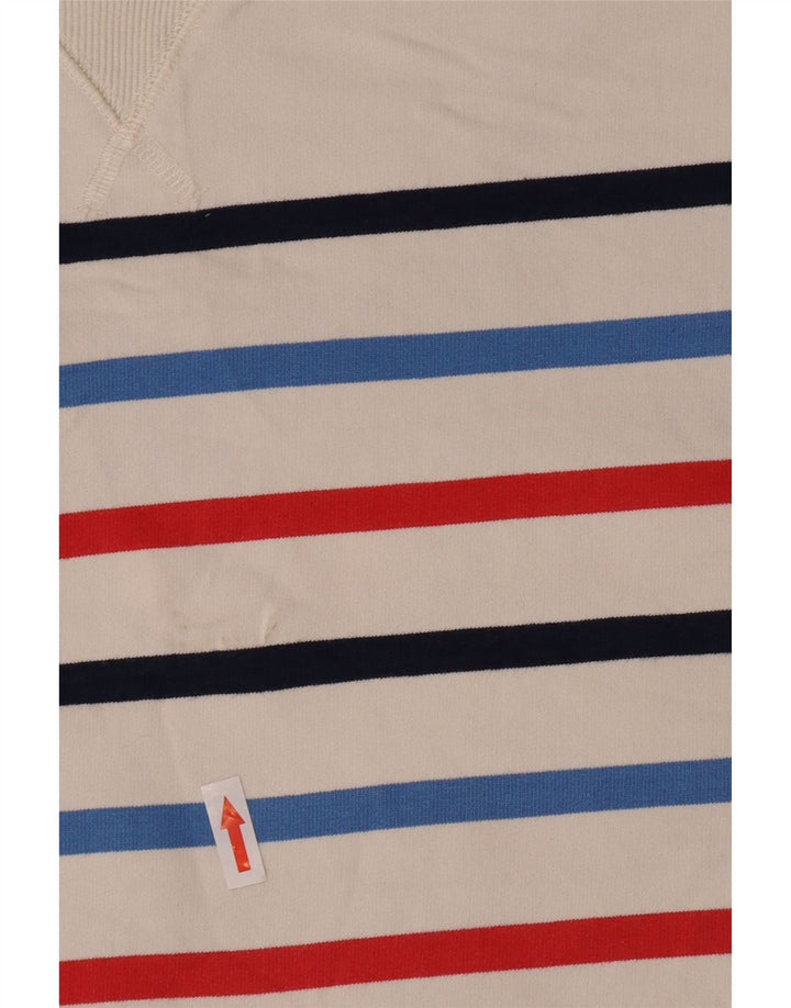 Joules Sudadera extragrande para mujer, jersey, Reino Unido 14, algodón a rayas blanco mediano