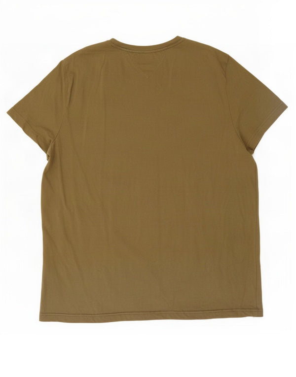 Tommy Hilfiger Camiseta gráfica ajustada para hombre Top 3XL Algodón caqui