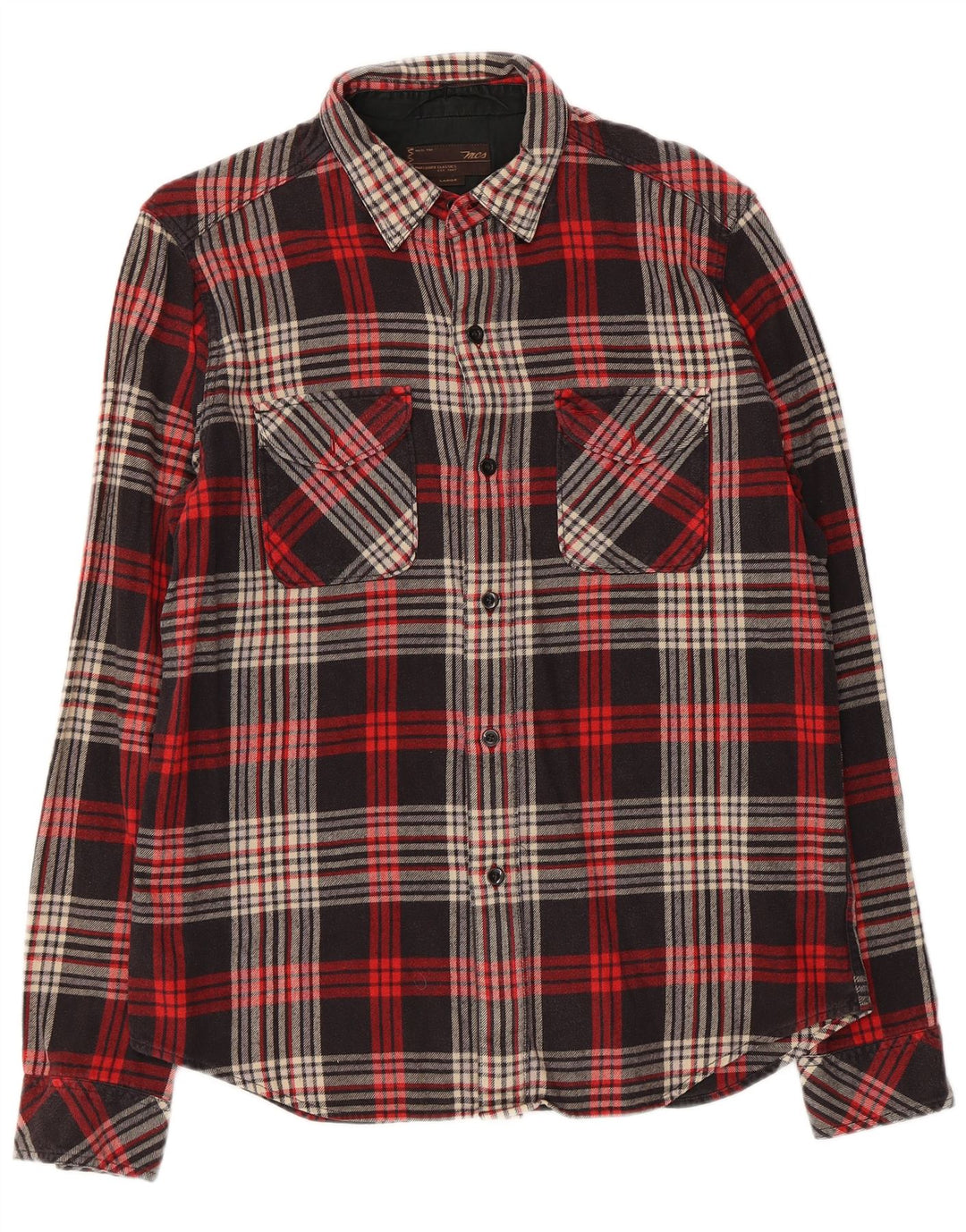 Marlboro Classics Camisa De Franela Slim Fit A Cuadros Para Hombre Cuadros Negros Grandes