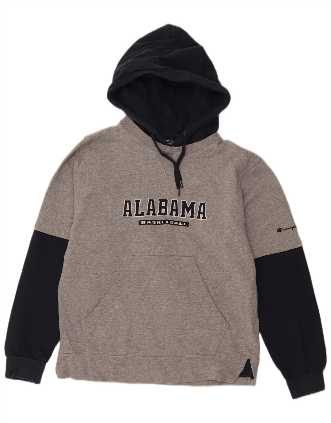 Champion Alabama Graphic Sudadera Con Capucha Jersey Pequeño De Algodón Gris Color Block