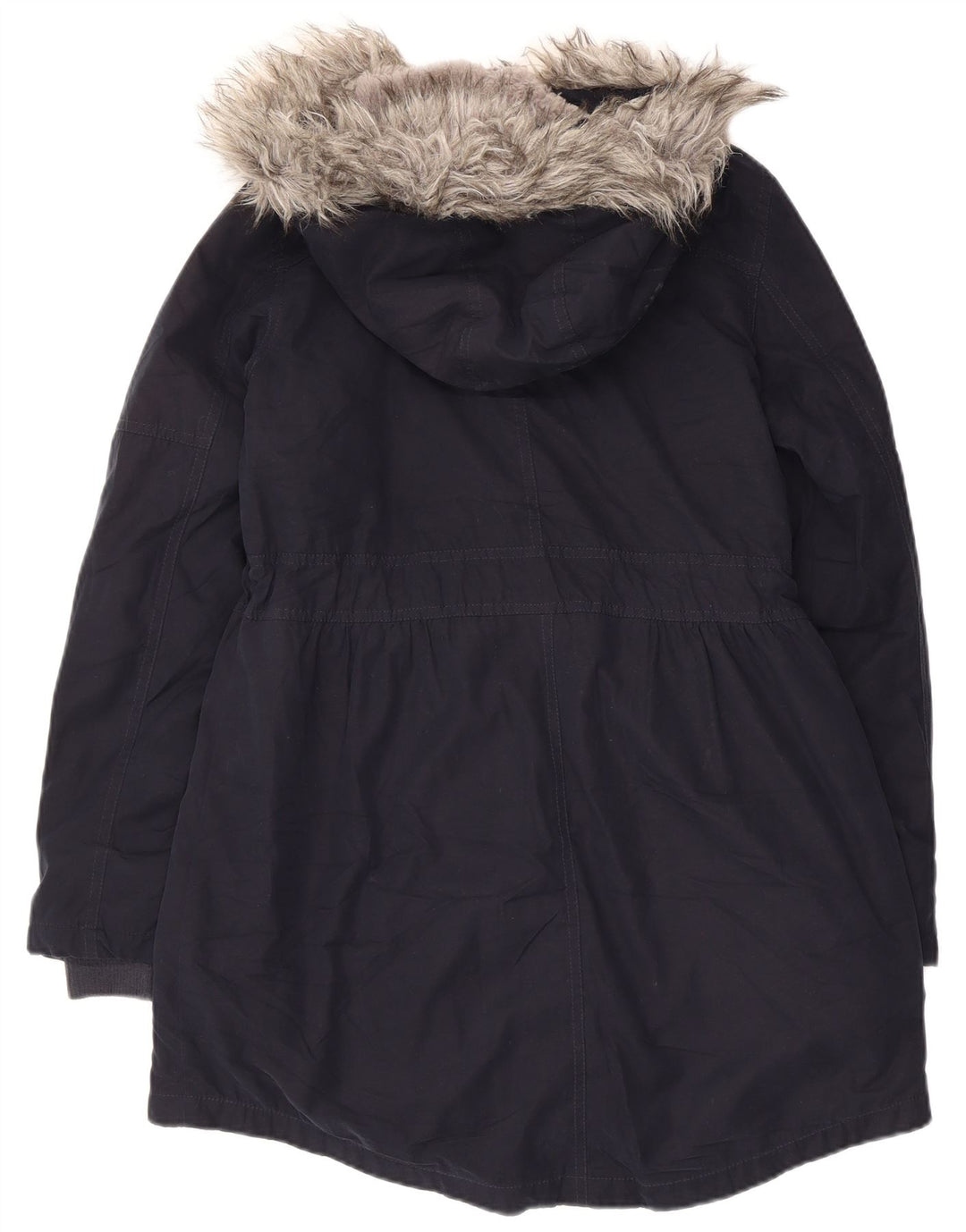Oasis Chaqueta Parka Sherpa con Capucha para Mujer UK 10 Small Azul Marino Poliéster
