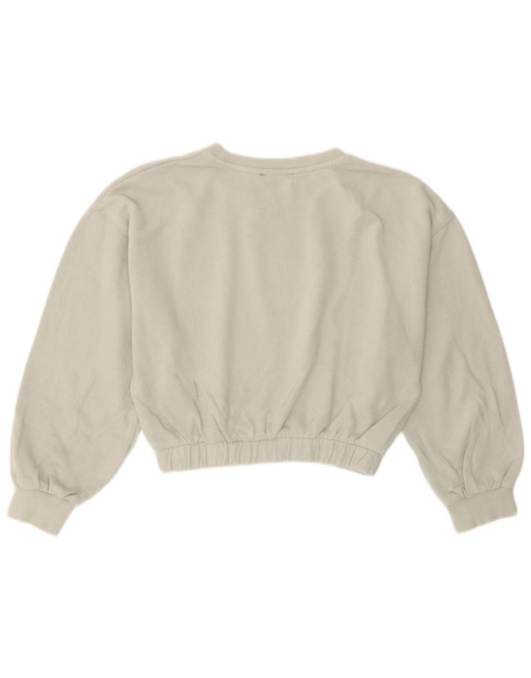 Zara Mujer Crop Sudadera Jumper UK 44 Algodón Gris Medio