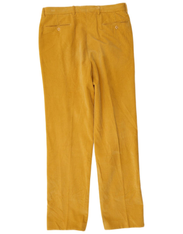 Bonato Pantalones de pana con clavijas para hombre IT 52 XL W34 L35 Algodón amarillo