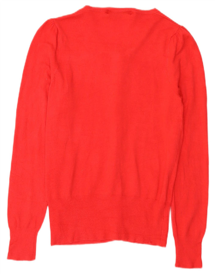 Marks & Spencer Suéter tipo cárdigan para mujer UK 8 Small Viscosa roja