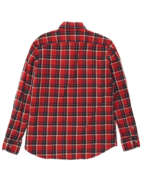 Massimo Dutti Camisa De Franela Casual Fit Cuadros Rojos Grandes Hombre