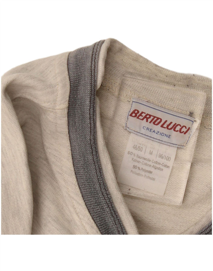 Berto Lucci Hombre Princeton Sudadera tipo jersey gris medio color block