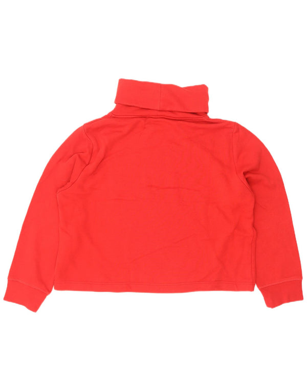Zara Mujer Oversize Crop Roll Neck Sudadera Jumper UK 40 XL Rojo