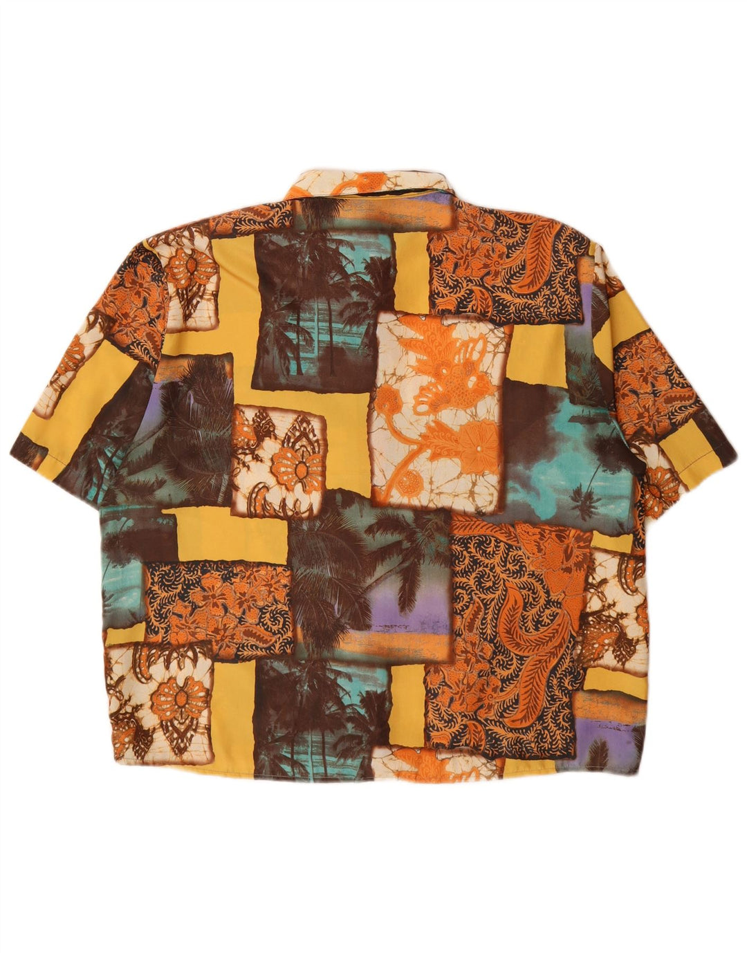 Vintage mujer camisa blusa Reino Unido 16 gran patchwork multicolor