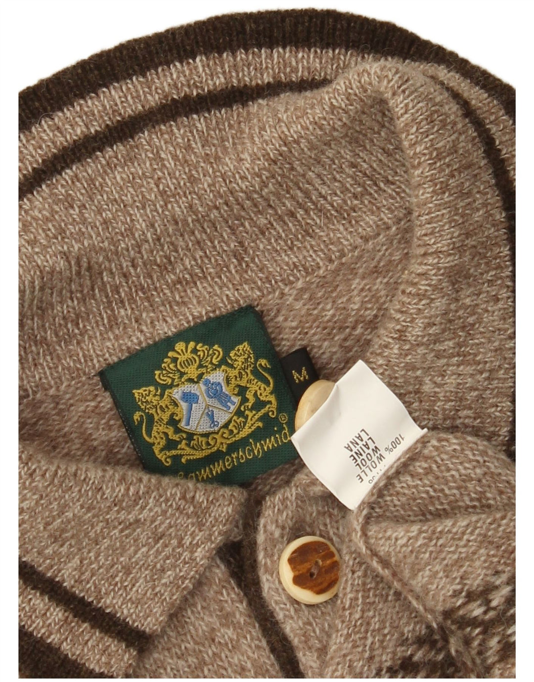 HAMMERSCHMID Jersey con cuello tipo polo gráfico para hombre marrón medio moteado