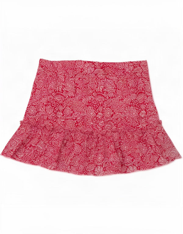 Zara Mujer Falda Pantalón XS W30 Rosa Floral Viscosa
