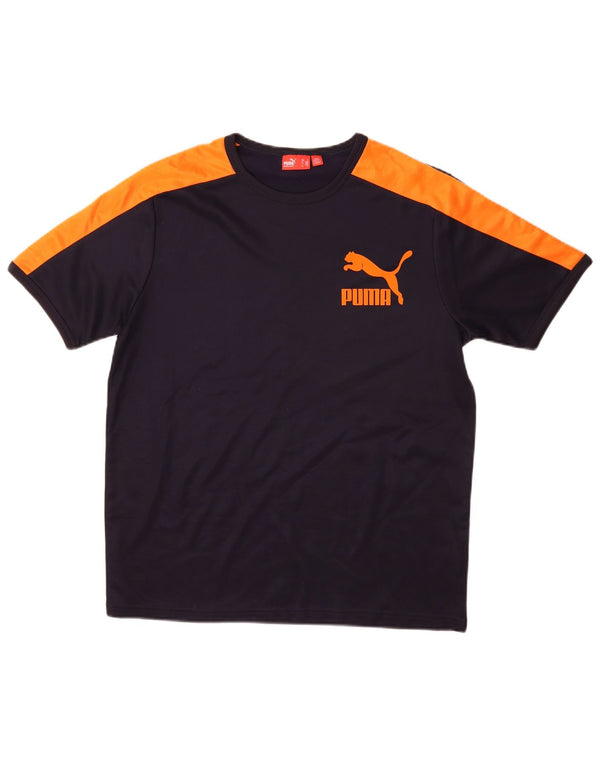 Camiseta Puma Graphic Top Medium Azul Marino Colorblock