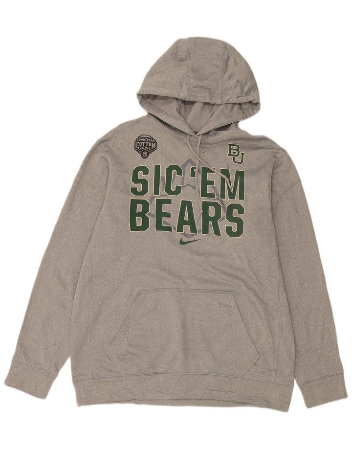 Nike Baylor Bears Graphic Sudadera con capucha para hombre, poliéster gris grande