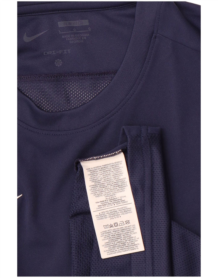 NIKE Hombre Dri Fit Slim Fit Top Manga Larga Grande Poliéster Azul Marino