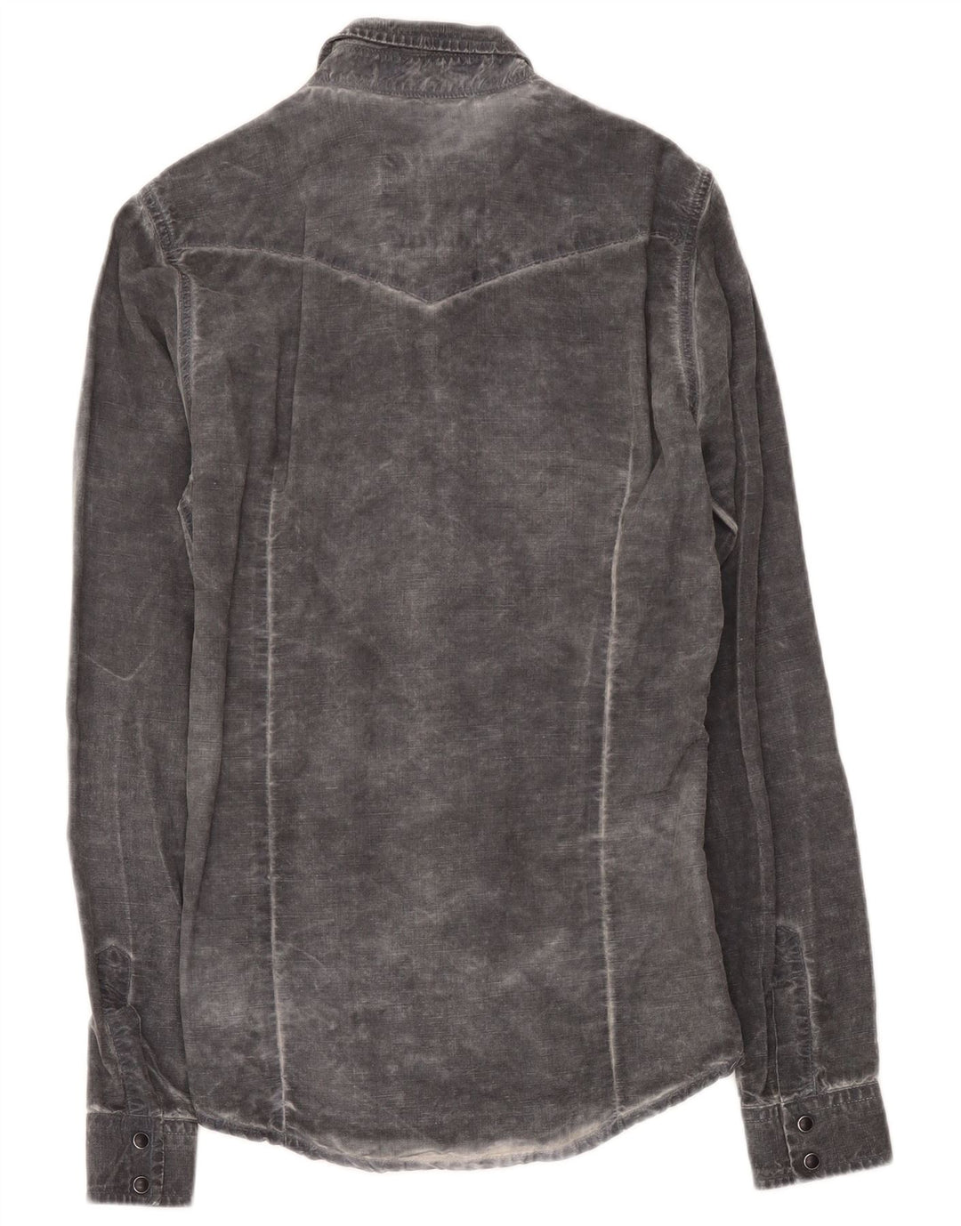 Roy Rogers Camisa con lavado ácido para hombre Lyocell gris grande