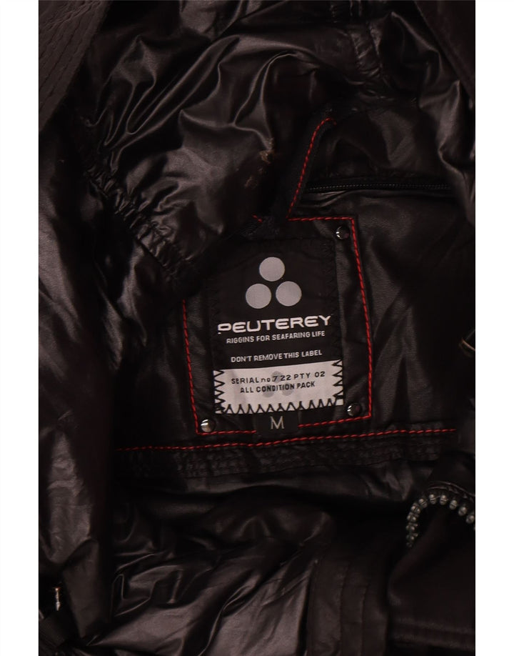 PEUTEREY Chaqueta acolchada con capucha para hombre UK 38 Mediana Poliamida negra