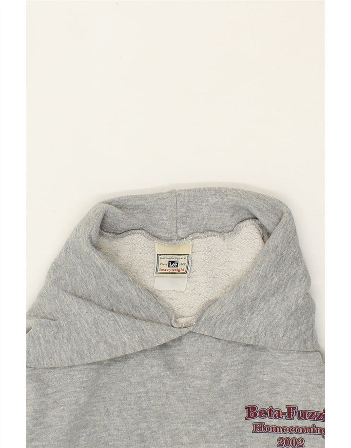 LEE Womens Graphic Hoodie Jumper UK 16 Large Grey Vintage Lee and Second-Hand Lee from Messina Hembry 