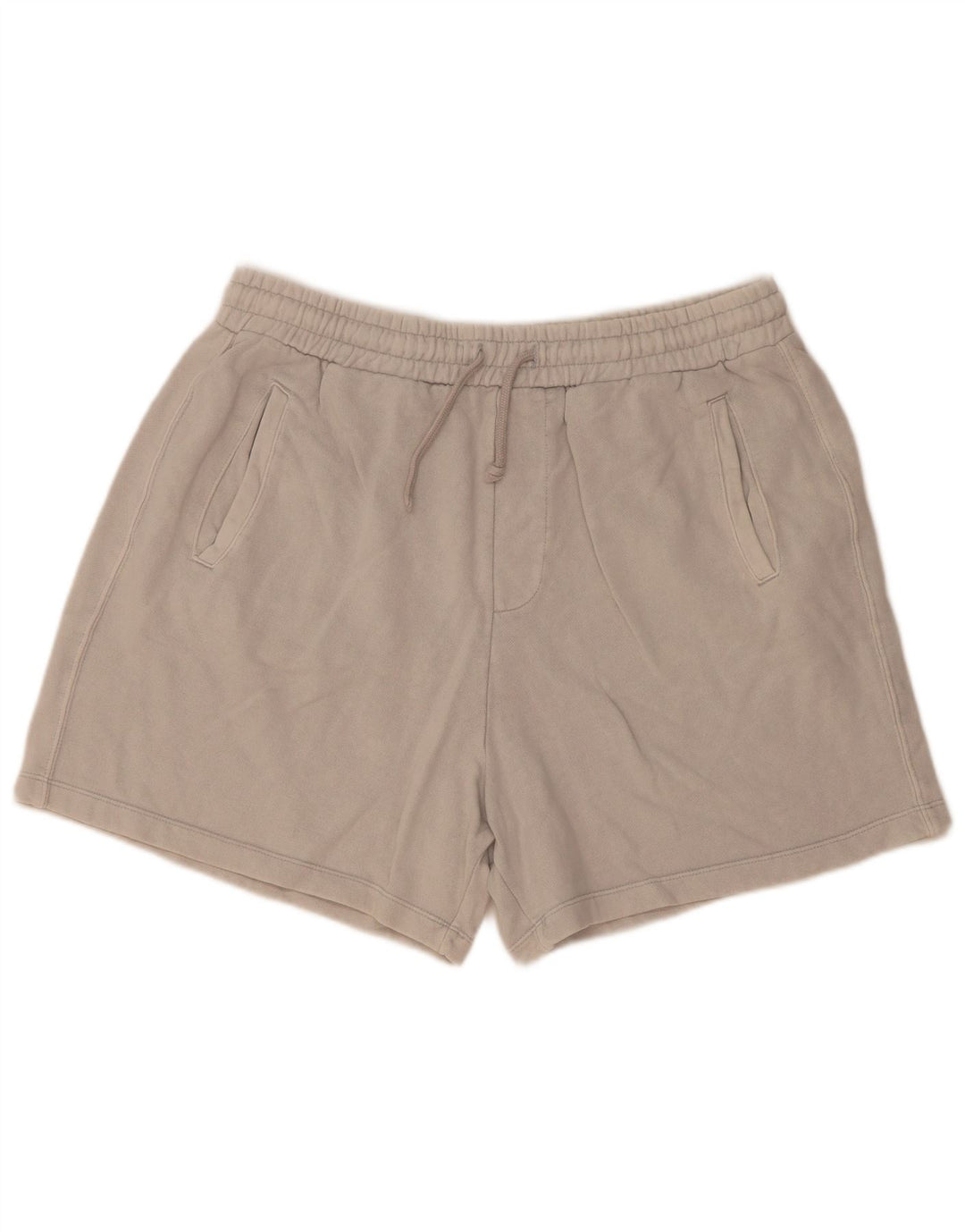 Zara Hombre Shorts Deportivos Grande Gris Algodón