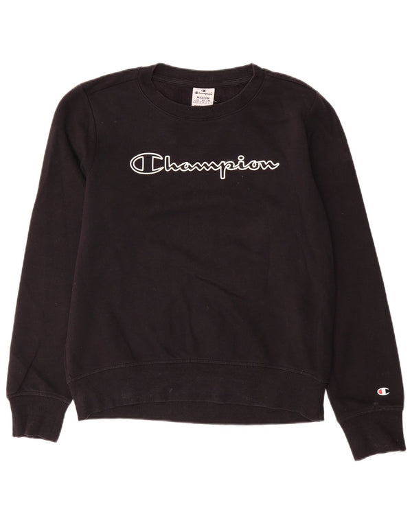 Champion Sudadera Gráfica para Mujer Jumper UK 14 Medium Negro Algodón