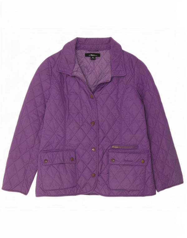 Barbour Chaqueta Acolchada Para Mujer UK 12 Poliéster Púrpura Mediano