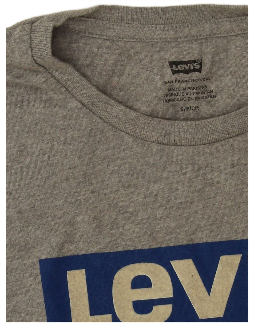 Levi's Camiseta gráfica para hombre Top pequeño de algodón moteado gris
