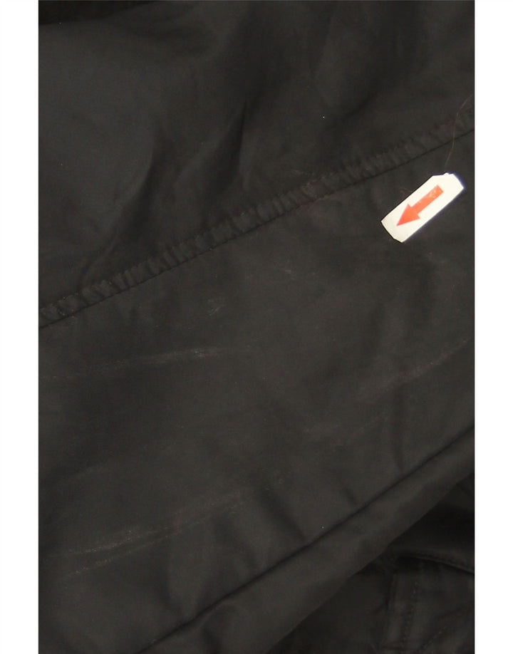 Zara Mujer Crop Bomber Jacket UK 46 Grande Nylon Negro