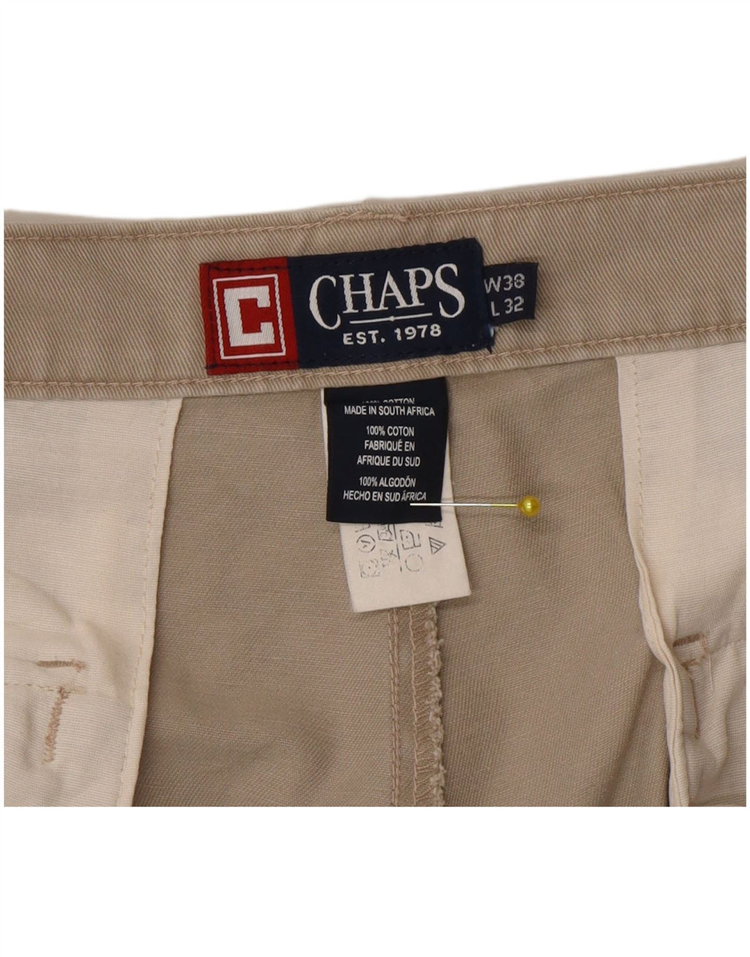 Chaps Pantalones cargo rectos para hombre W38 L32 Algodón gris