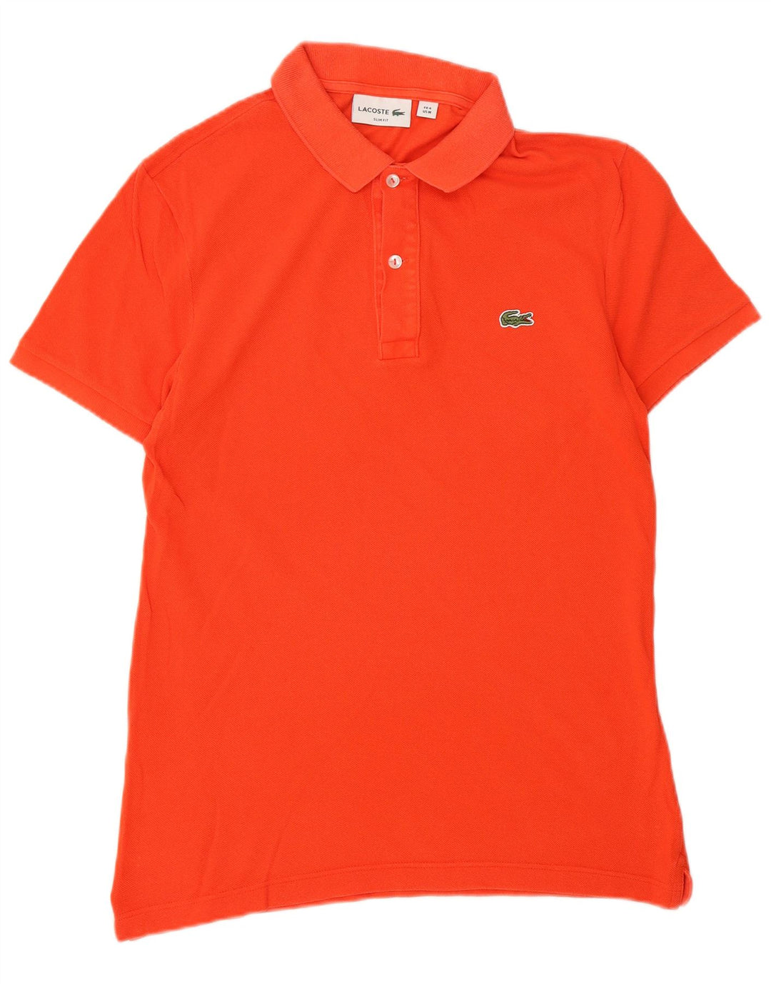 LACOSTE Polo ajustado para hombre talla 4 algodón naranja mediano