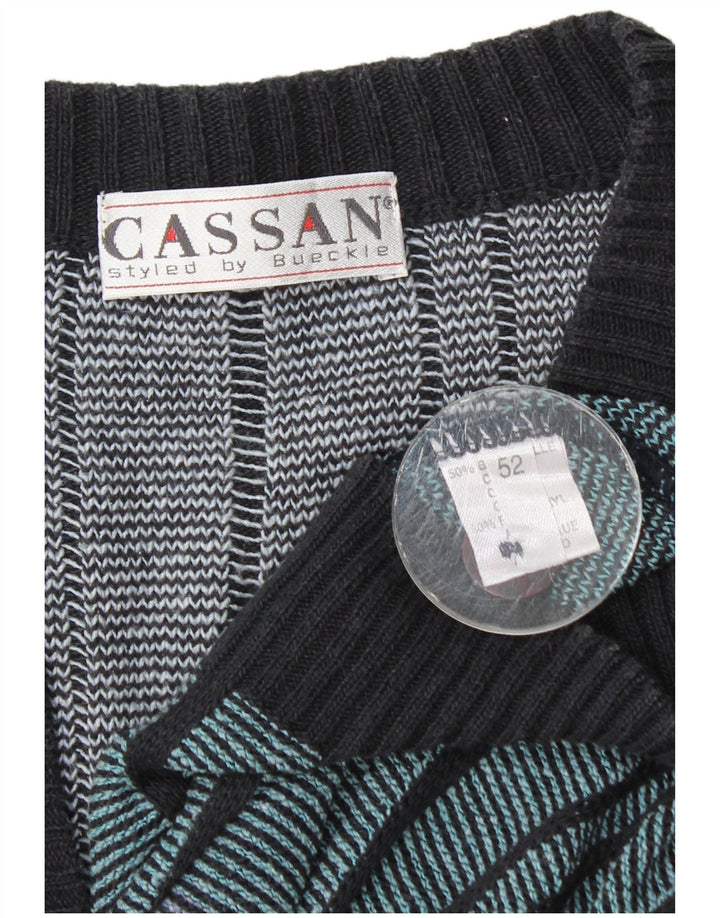 Cassan Cárdigan para Hombre IT 52 Large Algodón a Rayas Multicolor