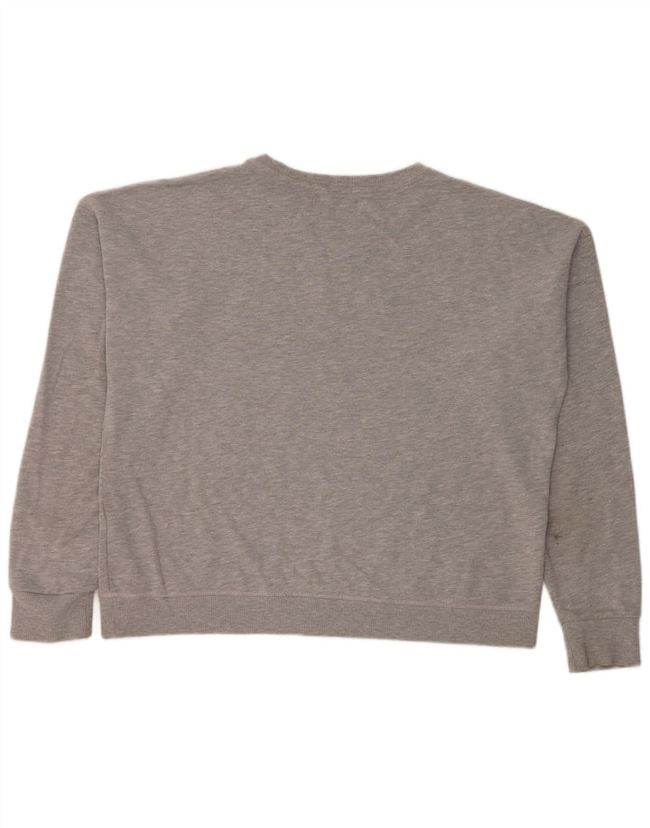 Superdry Sudadera extragrande con estampado gráfico para mujer, talla 46, algodón gris grande