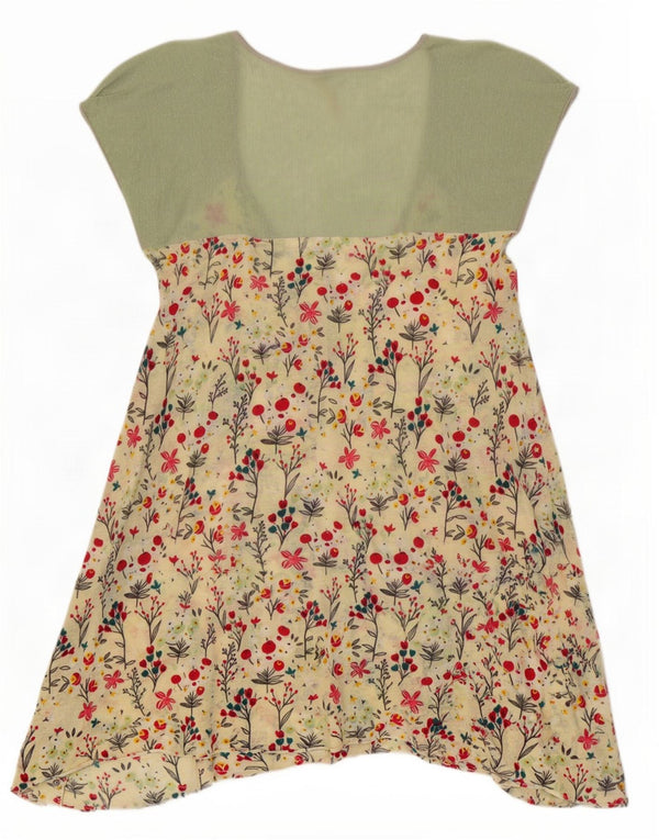 White Stuff Vestido Túnica Asimétrico para Mujer UK 44 Mediano Multicolor Floral