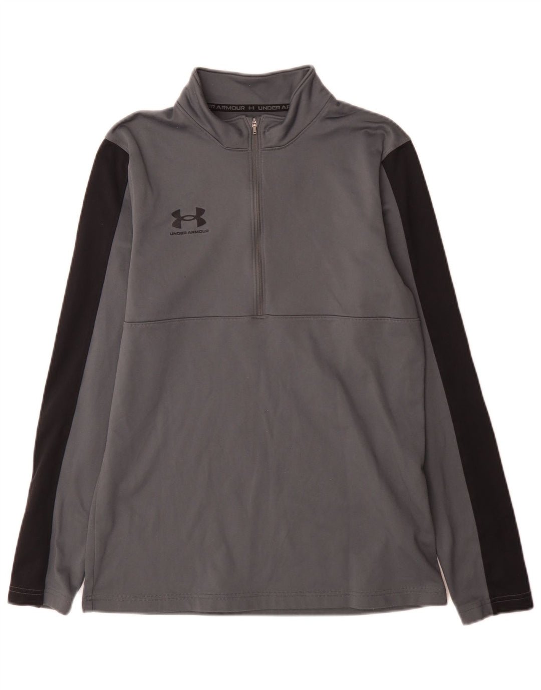 Under Armour Mujer Zip Neck Regular Fit Top Manga Larga Gris Medio Deportivo