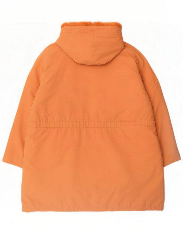 Chaqueta parka extragrande con capucha vintage para mujer UK 22 3XL Naranja