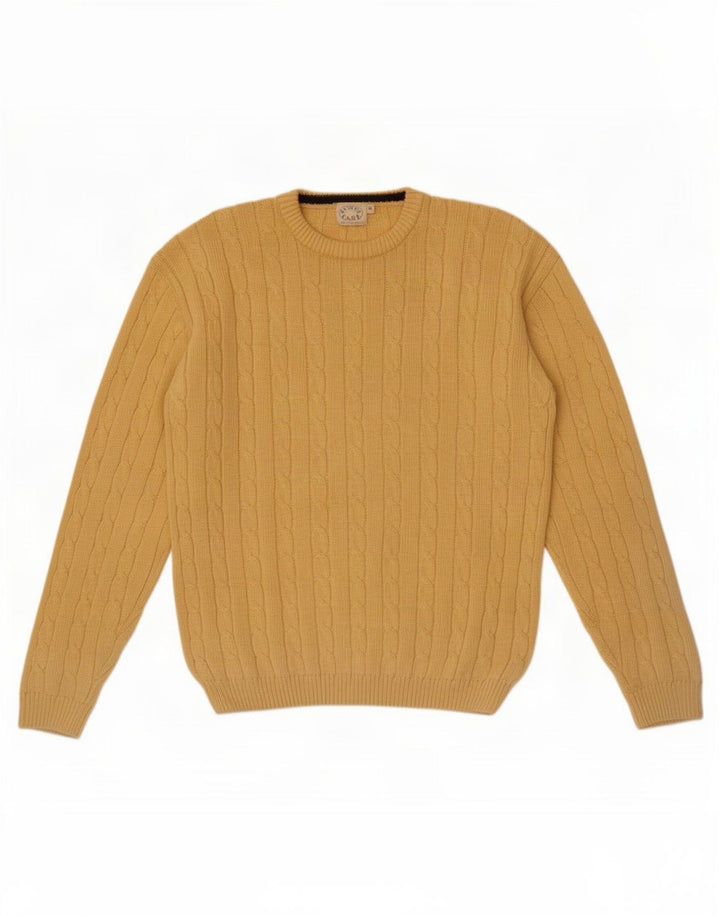 Debenhams Jersey De Cuello Redondo Para Hombre De Algodón Amarillo Medio