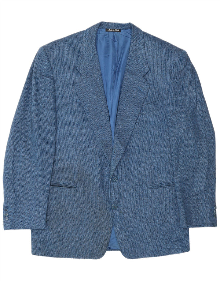 Pal Zileri Chaqueta tipo blazer de 2 botones para hombre IT 52 XL Lana de espiga azul