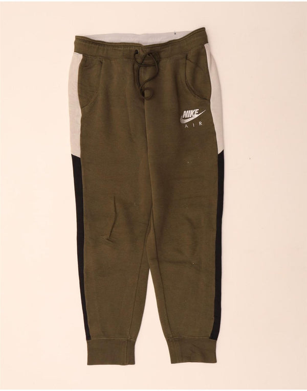 Nike Mens Air Tracksuit Trousers Joggers Medium  Khaki Colourblock Cotton