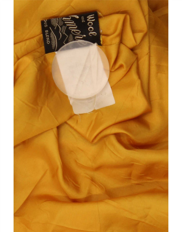 Vintage mujer abrigo Reino Unido 14 lana de color amarillo grande