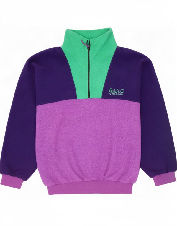 Bailo Hombre Jersey De Forro Polar Con Cremallera Y Cuello IT 52 Large Púrpura Colorblock