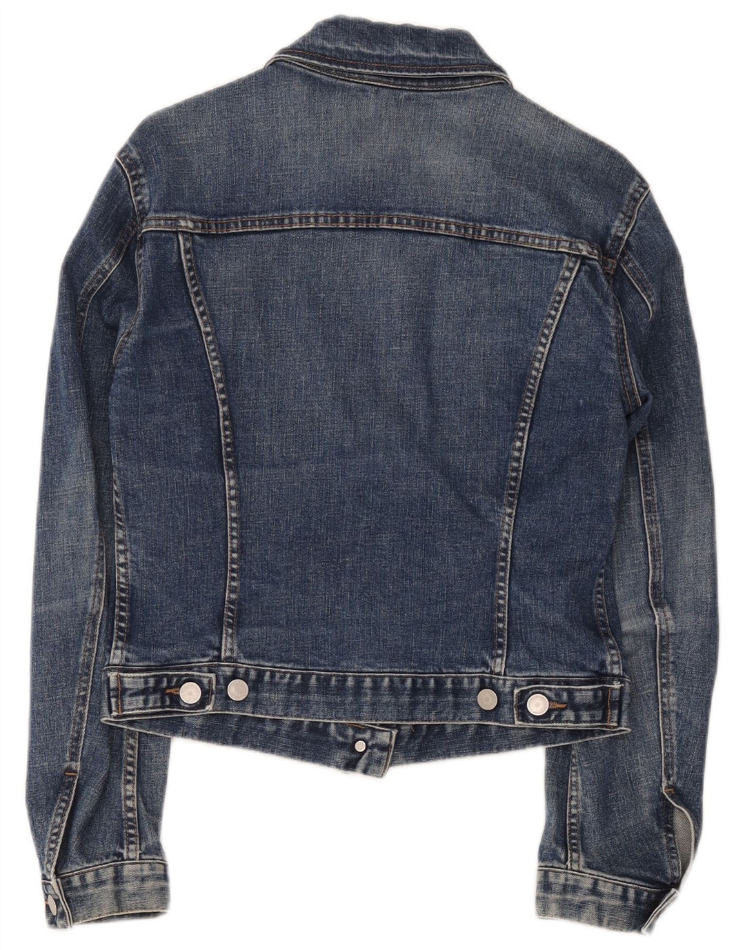 Benetton Chaqueta Vaquera Corta Mujer UK 42 Algodón Azul Medio