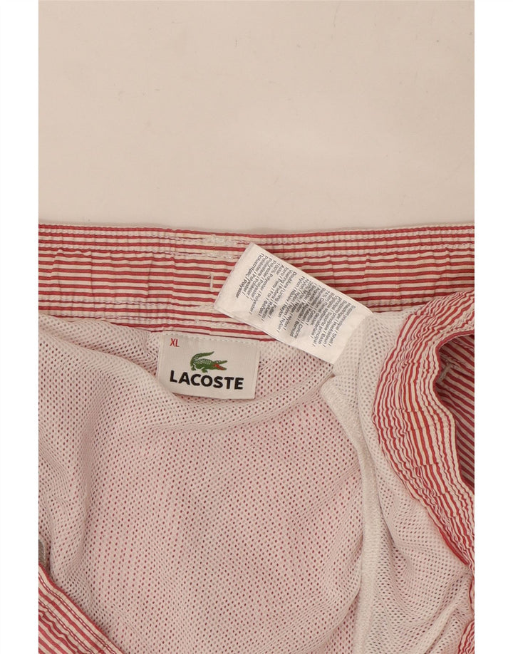 LACOSTE Bañador Hombre XL Algodón Rayas Rojas