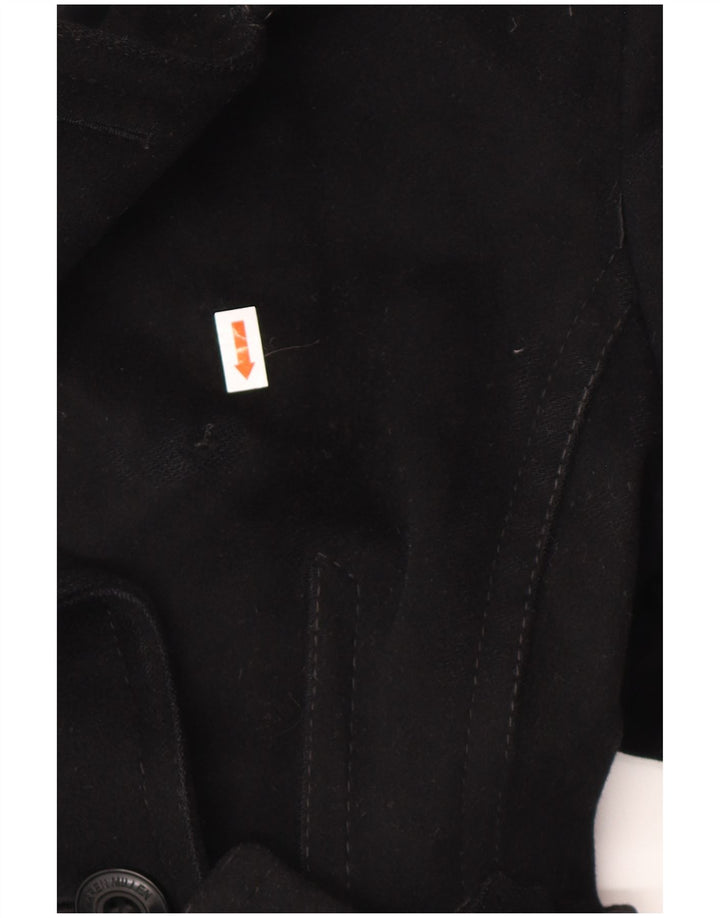 KAREN MILLEN Gabardina para mujer UK 8 Small Lana negra