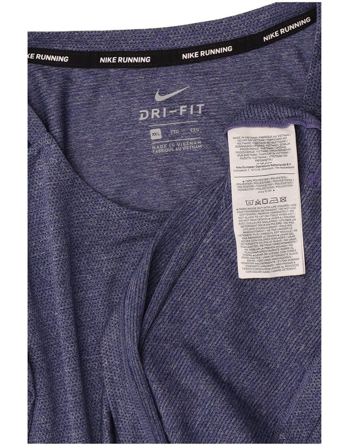 Nike Camiseta Dri Fit para hombre Top 2XL Azul marino Poliéster