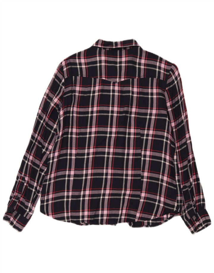 Camisa para mujer French Connection UK 40 Medium Azul marino Check Viscosa