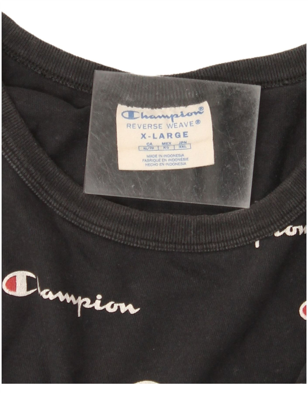 CHAMPION Camiseta gráfica de tejido inverso para hombre XL Negro