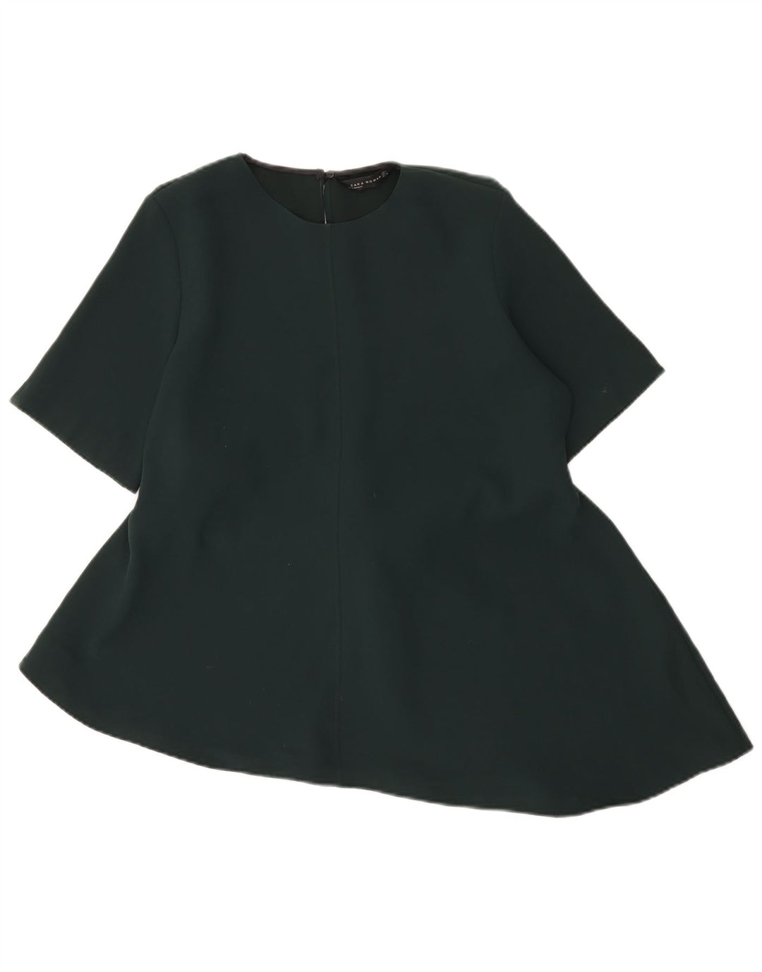 Zara Mujer Blusa Asimétrica Top UK 46 Grande Poliéster Verde