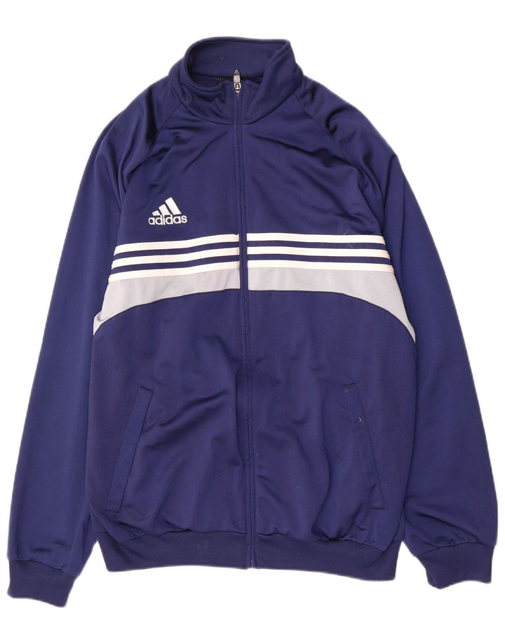 Adidas - Chaqueta de chándal para hombre, talla 42/44, poliéster, color azul marino