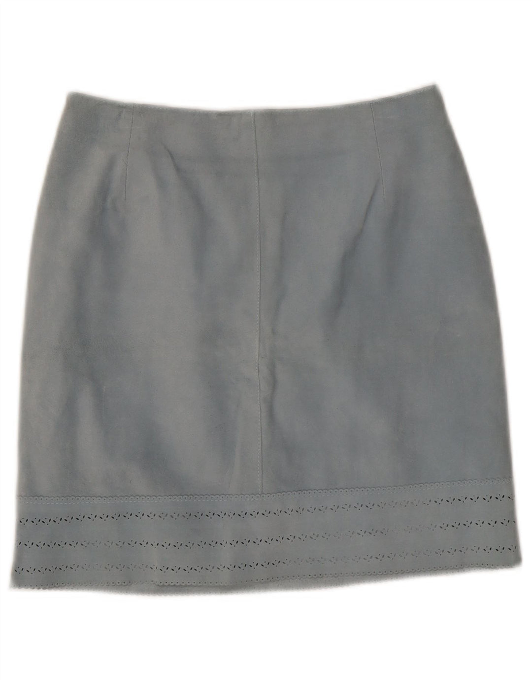 Falda de cuero vintage para mujer IT 42 Medio W27 Cuero azul