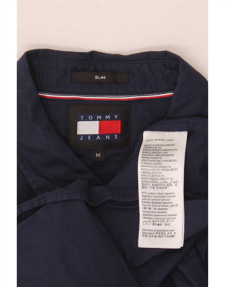 Tommy Hilfiger Camisa ajustada de hombre de algodón azul marino medio