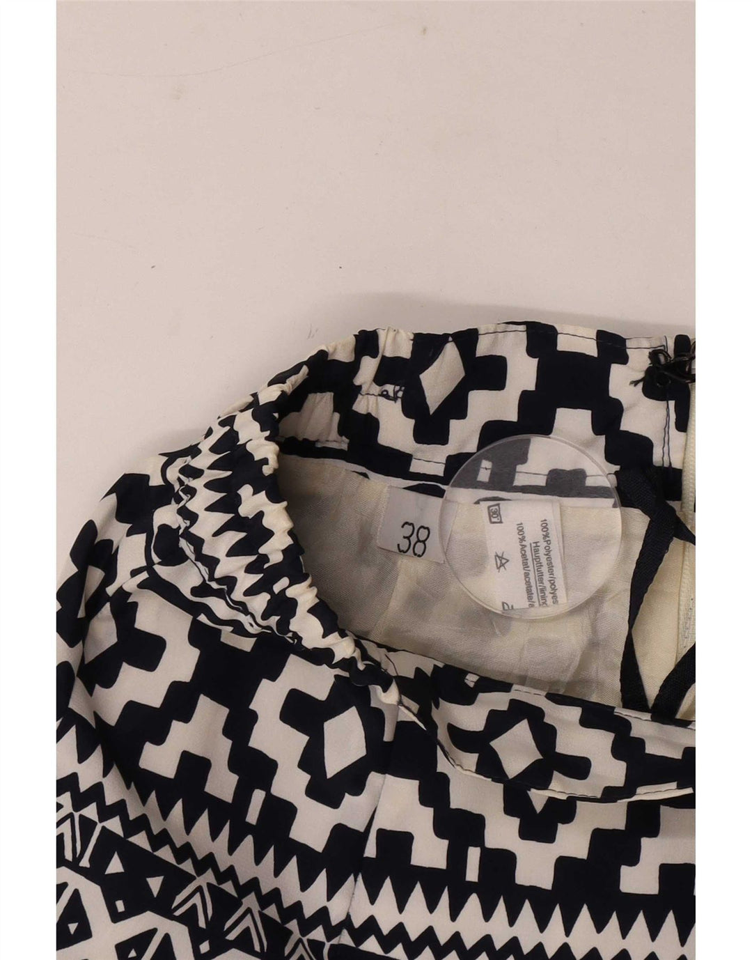 Falda lápiz vintage para mujer EU 38 Mediana W30 Poliéster geométrico negro