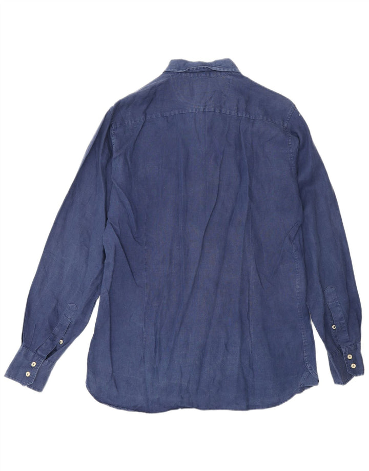 Camisa Best Company Hombre Lino Azul Marino Mediano