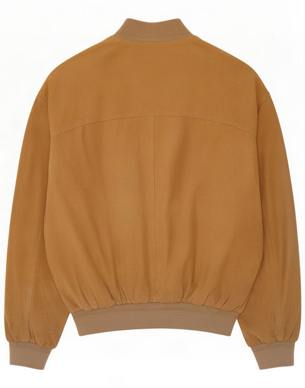 Chaqueta bomber de ante vintage para hombre UK 42 XL Cuero marrón retro